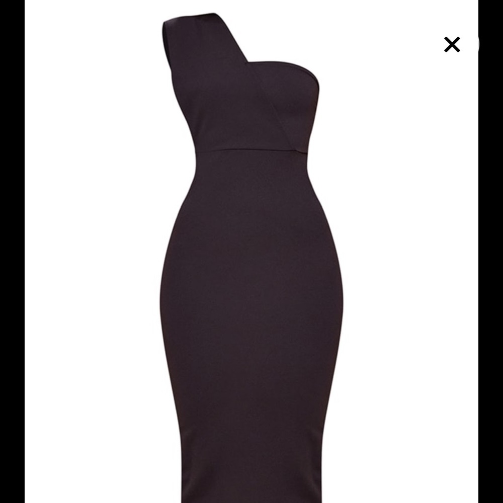 Black one shoulder maxi gown